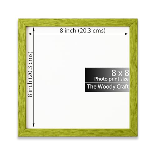 Image of Square Frame 8x8 inch | Sophisticated Photo Frames For Wall Decor | Refresh Your Wall Frames | Quality Wooden Frame | Green Wall Decor | (8x8 inch, Green)