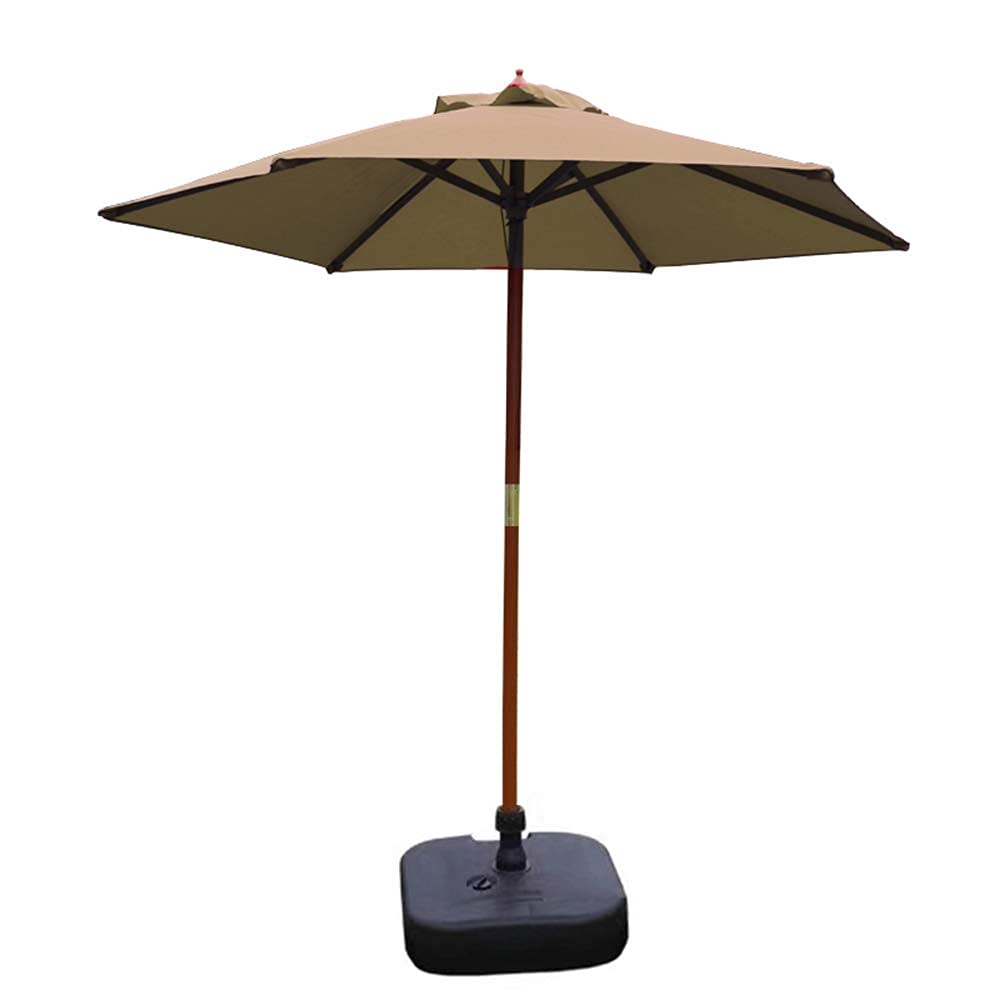 Parasol de madera UV50+ con base rellenable para sombra exterior 8