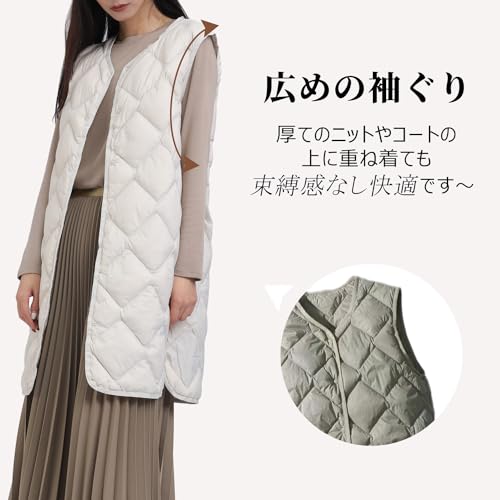 Minax ダウンベスト レディース ロング丈 278 の商品画像 5