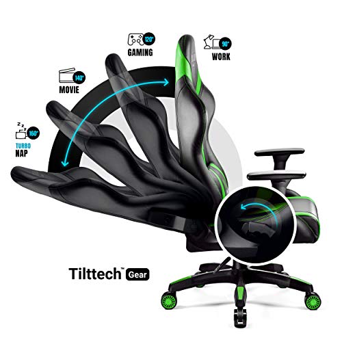 Diablo-X-Horn-Silla-Gaming-Oficina-Gamer-Apoyabrazos-3D-Cojin-Ajustable-Diseno-Ergonomico-Cuero-Sintetico-Funcion-de-Inclinacion-Negro-Verde-Normal