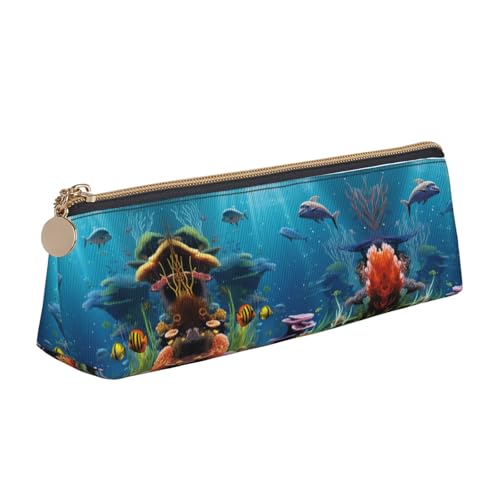 Farbdruck Der Unterwasserwelt Federmäppchen Tragbare Schulbedarf Dreieck Mäppchen Für Teenager Schülerin Büro