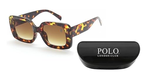 Óculos de Sol Feminino Polo London Club Quadrado Fashionista, Proteção UVA/UVB - Kit contém estojo (
