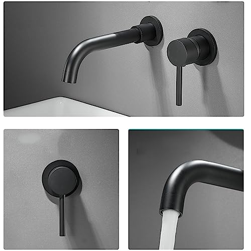 Robinet lavabo mural en laiton or chromé avec bec pivotant chic - 3