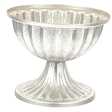 POPETPOP Iron Urn Pflanzer Dekorativer Desktop Hochzeitsblumentopf Eisen Vintage Blumenarrangement Für Tischdeko Und Hochzeitsfeiern Große Silberne Metallvase