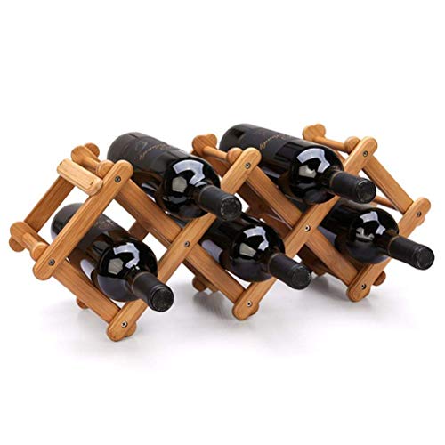Soporte de vino de bambú apilable para 5 botellas miniatura 1
