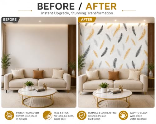 Image of Barebeauty 70 x 70 CM Brick Wallpaper 3D Wall Panel | Self-Adhesive Waterproof Foam Wall Sticker | Peel & Stick Decor for Home, Bedroom & Living Room (Pack of 5, 26.35 Sq. Ft. Approx)