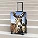 QSMBNET Travel Luggage Cover Funny Donkey Spandex Suitcase Protector Washable Baggage Covers Fashion Elastic Scratch-Resistant Luggage Cover Protector Fits 18-32 Inch Luggage