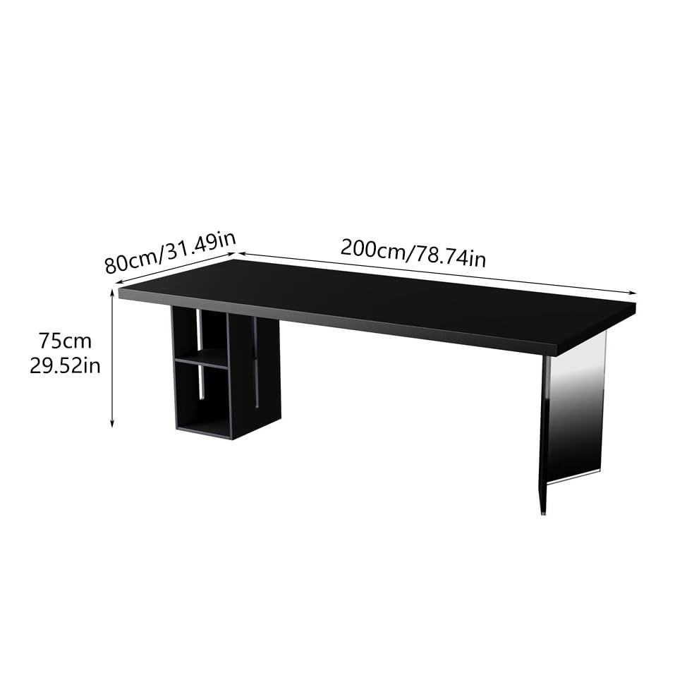 Tavolo da gioco da scrivania da ufficio banco da studio sospeso in legno massello acrilico, tavolo computer per soggiorno, camera da letto e ideale per aziende domestiche(200 x 80 x 75 cm)