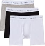 Calvin Klein Men's 3 Pack Cotton Stretch Boxer Briefs, White/Grey/Black, Large