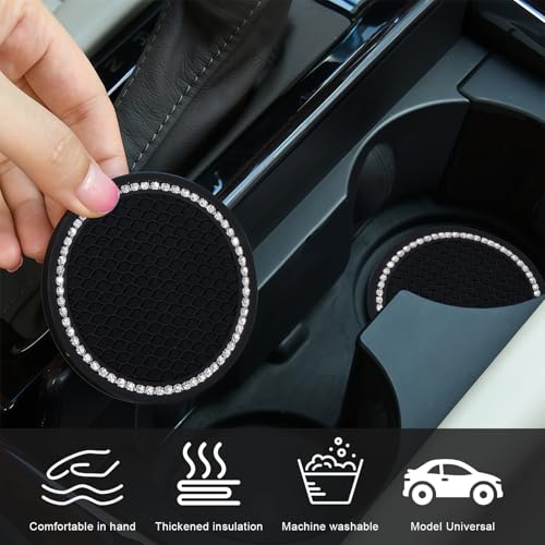 Bling Car Cubreasientos Rhinestone Antideslizante 4 Pzas miniatura 5