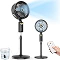 Outdoor Misting Fan with Water Pump, 30000mAh 12-Inch Outside Water Cooling Mister Fan for Patios Bedroom, Portable Standing Oscillating Fan with Mist System, Pedestal Fans with Remote/Spray/Timer