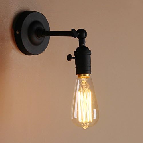 PathsOn Industrial Vintage Wall Light Fittings, Loft Bar Kitchen Metal Sconce Wall Lamp Lighting Fixture Corridor Wall Lighting (Brushed)