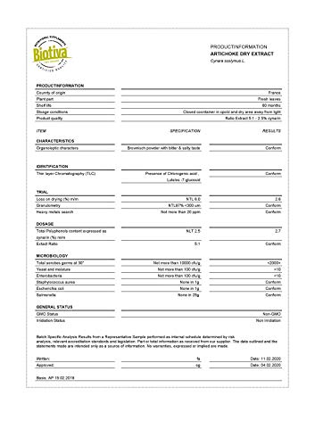 Artischocken-Kapseln Biotiva Artischocken Extrakt Bio 150 Kapseln