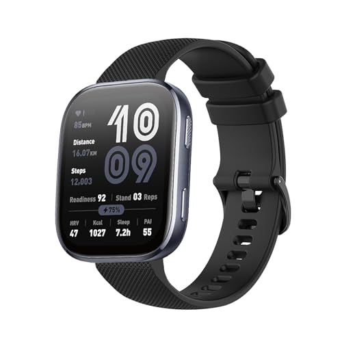 [SHANCHI] Amazfit Bip 6 [A2435] 1.97C` p oh 22mm X}[gEHb`p VRoh GRf ȃObhp^[fUC hh J[hobN ߊȒP KȒʋC(ubN)