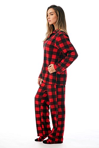 #followme Printed Microfleece Button Front PJ Pant Set with Socks2