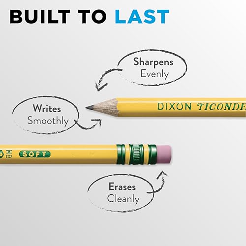 ticonderoga wood-cased pencils pre-sharpened 2 hb soft yellow 72 count