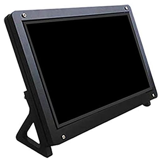 Bumdenuu Supporto per alloggiamento per monitor LCD da 7 pollici per supporto per alloggiamento acrilico Raspberry Pi 3 LCD Nero