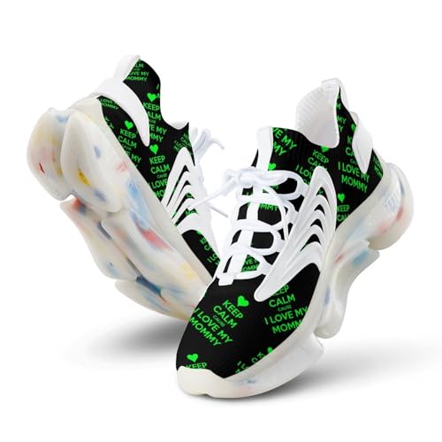 Keep Calm Love My Mommy Men's Running Shoes Lightweight Walking Shoe Breathable Sneaker 7women/5men（EUR38）
