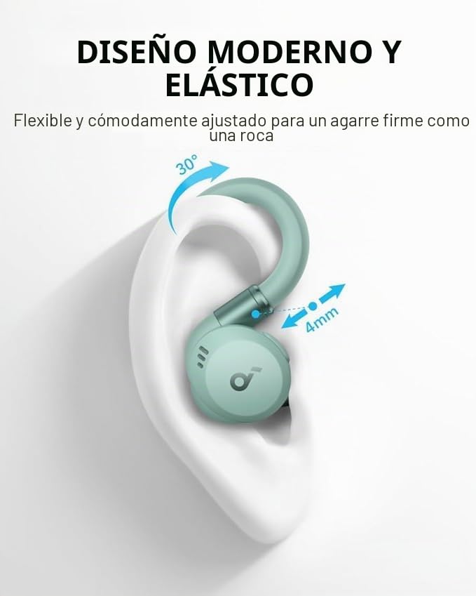 soundcore Auriculares inalámbricos Anker Sport X20, Auriculares de Entrenamiento inalámbricos, Ganchos giratorios y Extensibles, cancelación de Ruido, Graves Profundos(Reacondicionado)