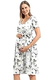 SUNNYBUY Women's Maternity Dresses Casual Maternity Swing Dress Pregnancy Clothes Knee Length with B