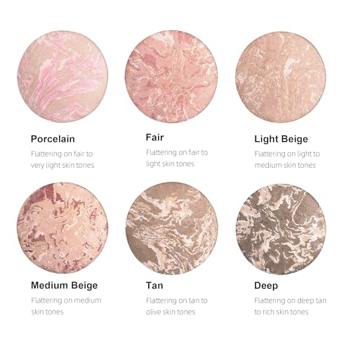 Image of AKARY Baked Powder Foundation, Oil Control Correcting Powder Foundation, Buildable Light to Medium Coverage - Demi-Matte Natural Flawless Finish Smooth Lightweight, 06 Deep