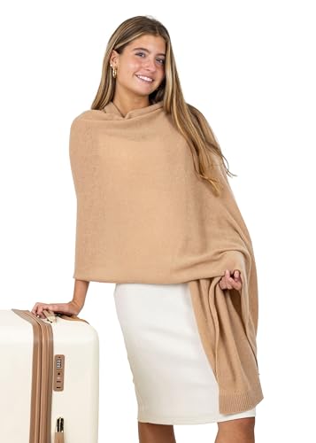 Velanio Cashmere Luxury Knitted Wrap Travel Shawl Scarf, Pashmina Stole, All-Season Scarf for Women Cashmere Wool Blend4
