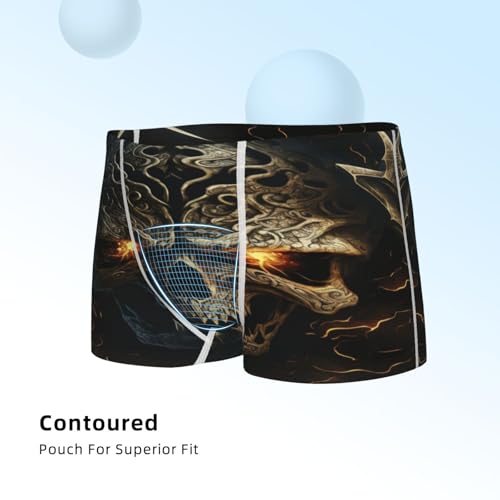 Boys' Cotton Boxer Brief Soft Underwear-Metal Evil Skull4