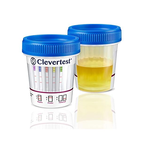 Clevertest Multi Drogentest Für 5 Drogen Arten - Professioneller Drogenschnelltest Im Sterilen & Hygienischen Becher…