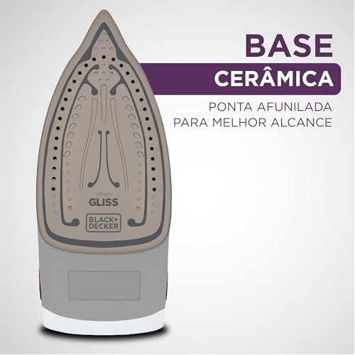 Black Decker Ferro de Passar Roupa, com Vaporizador, Base Antiaderente, Modelo FX2500, 110V
