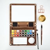 MEEDEN Watercolor Paint Set - Luxury 27 Color Collection with Black Walnut Case, Natural Squirrel Hair Brushes & Artist Grade Paints, Perfect Travel Watercolor Kit for Artists & Beginners.