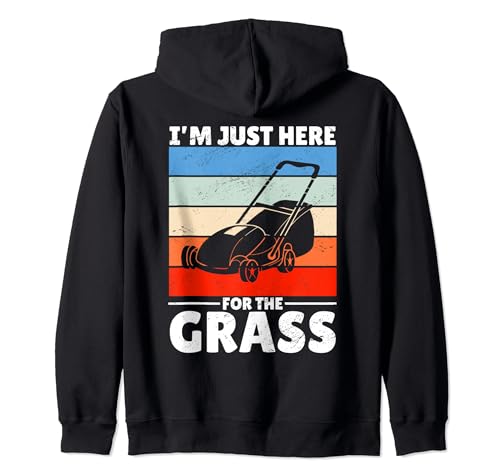 Vintage Lawn Falciatura I´m solo qui per il Erba Felpa con Cappuccio