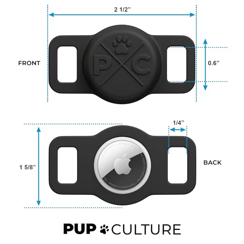 Image of Pup Culture Cat Collar Airtag Holder - Extra-Durable, Lightweight, Protective - Track Your Cat Using Apple AirTag Technology