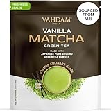 VAHDAM, Matcha De Vainilla Té Verde - 100g Matcha Japonés Con Vainilla Natural | Prepara Un Delicioso Café Con Leche De