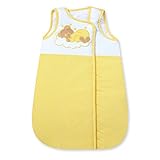 ? Der Babyschlafsack ist in einem leichten Grauton und verziert mit niedlich weißen Hasen. Super süßes Design für Jungen und Mädchen.