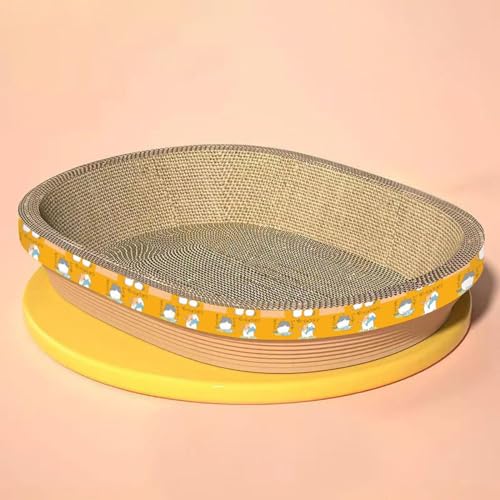 Meuble à griffer pour chat, tapis grattoir ondulé et lit de repos - 5