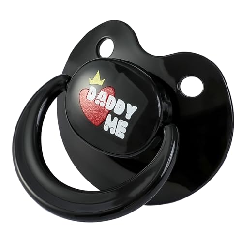 Image of Bigshield Sized Pacifier - Cute Paci Black for Anxiety - Soft Silicone Large Binky for Autism - Stress Relief Relaxation Aid