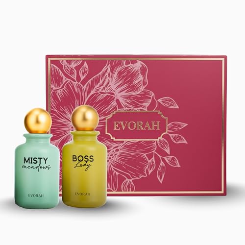 Image of House Of Evorah Luxury Fragrance Gift Set For Women (2 X 25 ml) - Misty Meadows (Aqua) & Boss Lady (Citrus, Floral, Spicy) | luxury perfume gift sets for women | Perfume For Women Long Lasting Smell