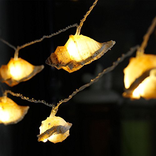 IMPRESS LIFE Natural LED String Lights, Ocean Real Conch Beach Themed Christmas Flexible Battery-powered 10 ft 10 LEDs for Indoor, Outdoor, Birthday, Wedding, Summer Holiday, Parties & Home Decorating - Image 5