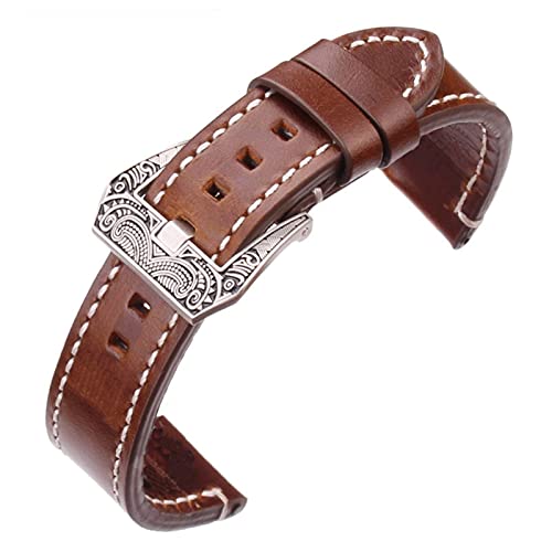 Correa de reloj de cuero de 20mm para sustituir bandas desgastadas con hebilla retro duradera