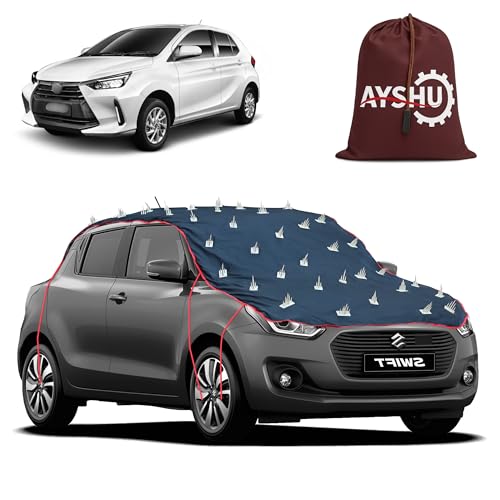 Image of AYSHU Water-Resistant Spike Car Cover for Toyota Wigo - Protects from Dogs, Monkeys, Dust, Sunlight & UV - Full Roof Universal Fit