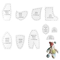 Memory Bear Schablonen-Lineal-Set, Bear Nähschablone, Bear Vorlagen zum Nähen, DIY Handgefertigtes Schneiden 15 Tiermuster, 10 Stück Acryl-Bastelbedarf für Anfänger, Verwandte, Meister, Freunde