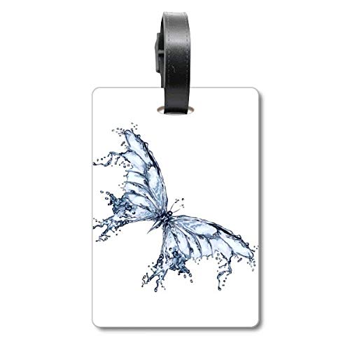 Étiquette d'identification pour valise avec motif cerf-volant bleu en plastique