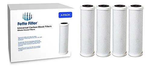 Fette Filter - Universal 10 Inch Carbon Block Whole House Filter Cartridge – Compatible with Pentek CBC-10, GE FXWTC, Dupont WFPFC8002 & WFPFC9001, D-10A & D-10, Whirlpool WHCF-WHWC