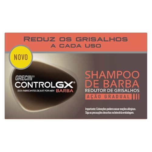 Grecin Control GX Shampoo para Barba, Redutor de Grisalhos, Ação Gradual, Aparência Natural, 118ml