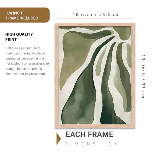 Image of kotart Boho Floral Art Home Decoration Painting | Floral Aesthetic Paintings With Frame For Living Room Bed Room Hotel Wall Decor Digital Reprint Set of 3 (10X13 inch)