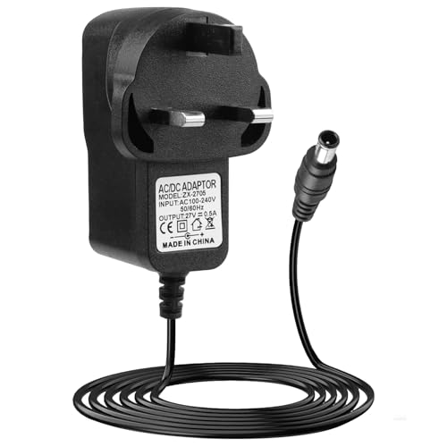 27V 500mA Charger for Gtech Cordless Vacuum Cleaner,Power Supply adapter for Gtech AirRAM MK2 K9 AR01 AR02 AR29 AR30 DM001 AFT001 ATF27 ATF29 ATF40 ATF41 K13S270050B UK Plug 2m Cable