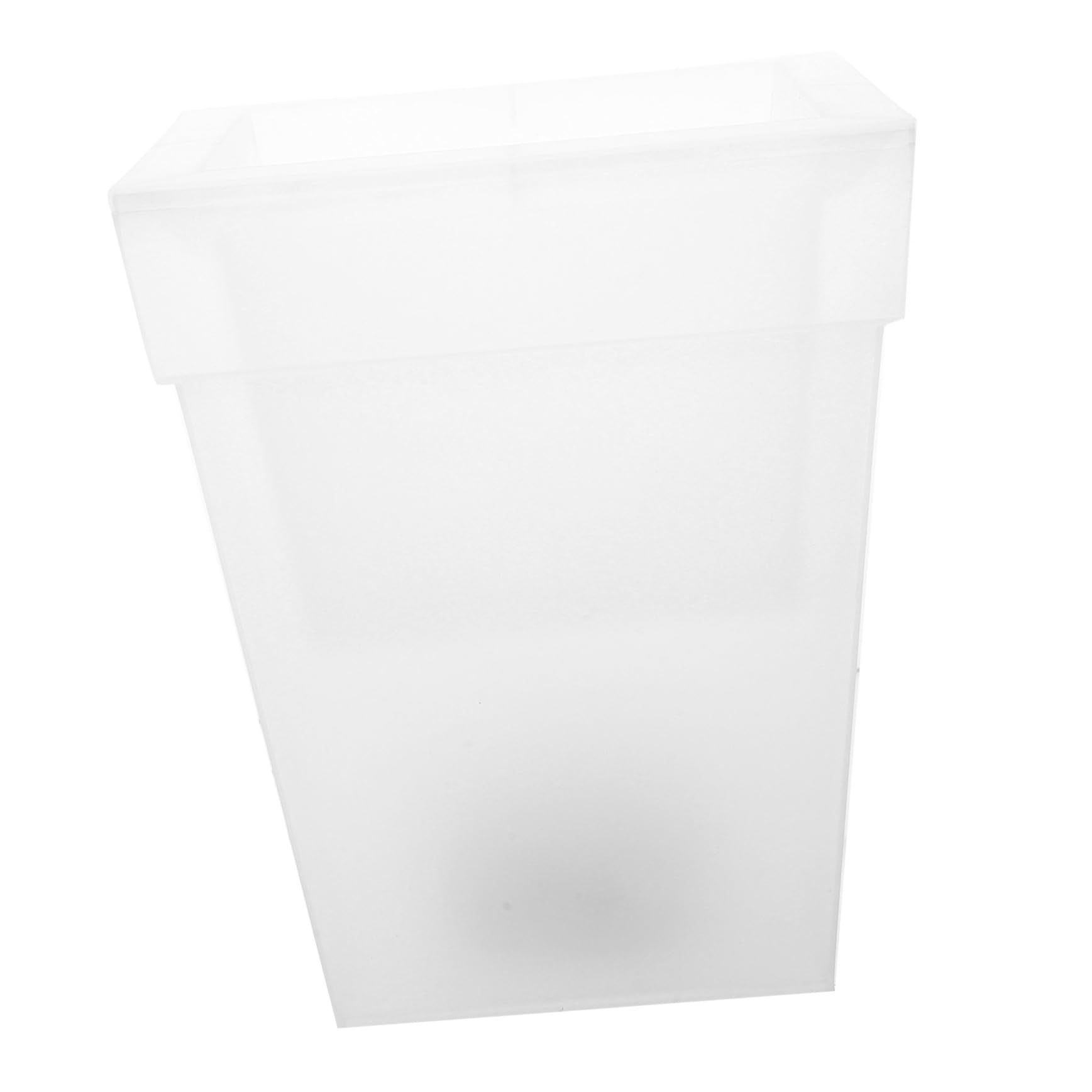 Angoily Lampada Solare Da Fioriera Quadrata Bianca, Grande Vaso Da Esterno Per Giardino Decorativo, Fioriera Luminosa Base in Plastica Per Piante, Per Ambienti Esterni e Cortili