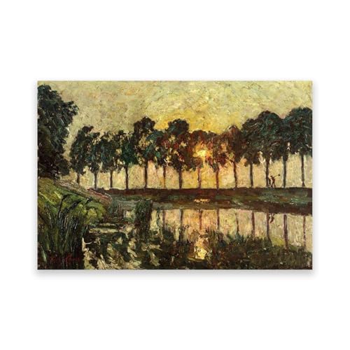 Toile Emil Claus Arbres au bord d'un lac | Impression d'Art Haute Définition 105x70