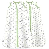 Baby Sleep Sack 6-12 Months - Baby Wearable Blanket - Breathable Cotton Sleep Sacks - 2 Pack Sleeping Bag Sack for Boy Girl, Medium Size, 2-Way Zipper, 0.5 Tog