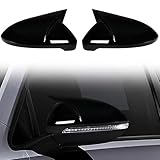 TOPUS Pair Side Mirror Cover Replacement for Volkswagen VW Golf MK7 MK7.5 GTI/GTD Hatchback 2015-2020 Car Reversing Exterior Rear View Mirror Housing 5G0857537 5G0857538 Gloss Black